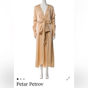 Peter Petrov Elegant Beige Long-Sleeve Dress